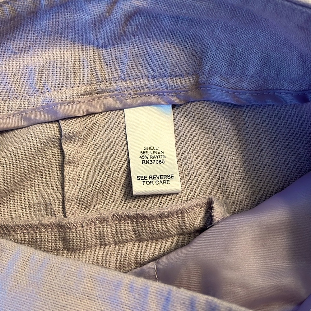 Lilac Linen Blend Pants - Picture 3 of 3